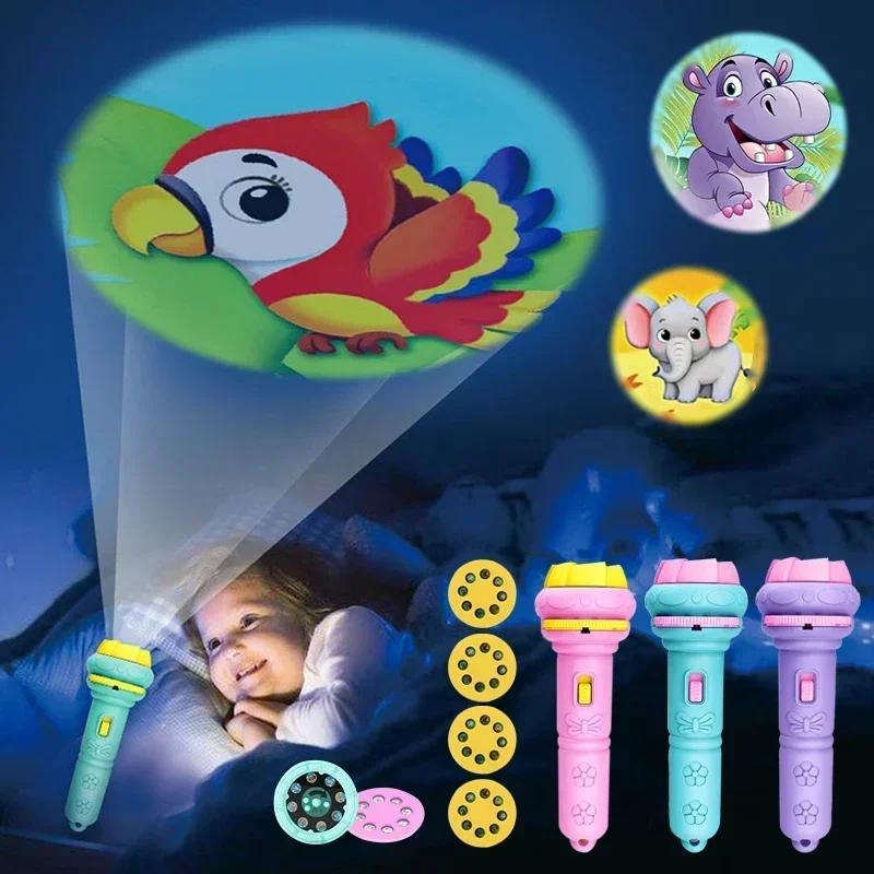 Flashlight Projector Torch Lamp Toys Cute Cartoon Creativity Toys Torch Lamp Flashlight Projector Toy Baby Sleeping Story Books