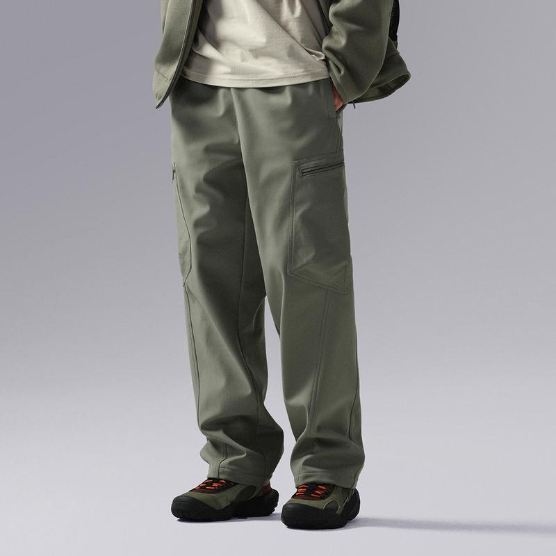 Li Ning CF Suo Solid Color Mid Waist Comfortable Breathable Versatile Fleece Thick Straight Casual Pants Men bottoms Luo-Yan-Green AYKU723-1