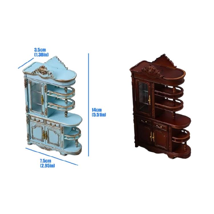Detailed Miniature Doll House Decoration Screen Cabinet Model Figure With Working Door And Lighting Design for Sand Model