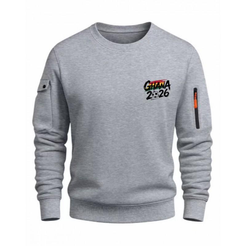 2026 Mens Printed Crewneck Sweatshirt Casual Slim Fit Top Teens