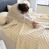 Durable Solid Color Flannel Blanket Comfortable Thickened Plush Blanket Warm Soft Office Nap Blanket Winter