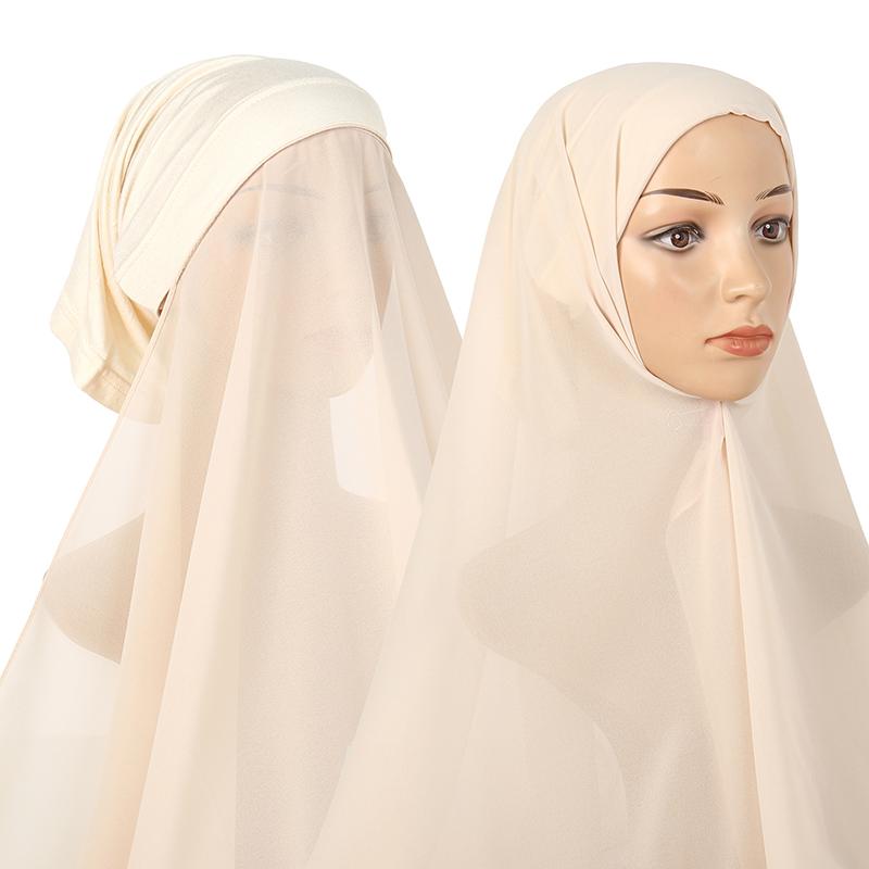 Newest Underscarf Instant Chiffon Hijab Jersey Bonnet Headscarf Long Shawl Scarf Women 1PC Retail