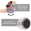 BTSKY Crystal 360 Degree Rotating Desk Organizer Decorative Storage Box with 4 Compartments, Glitter Metal Makeup Brush Holder Elegant Storage Caddy