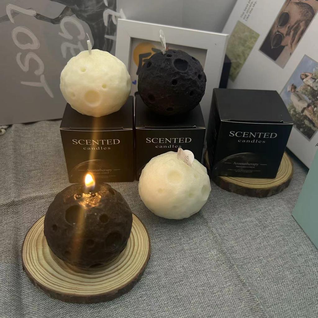 Mid-Autumn Moon Aromatherapy Candle Mid-Autumn Festival Creative Souvenir Gift Candle Black Styling Scent Wax