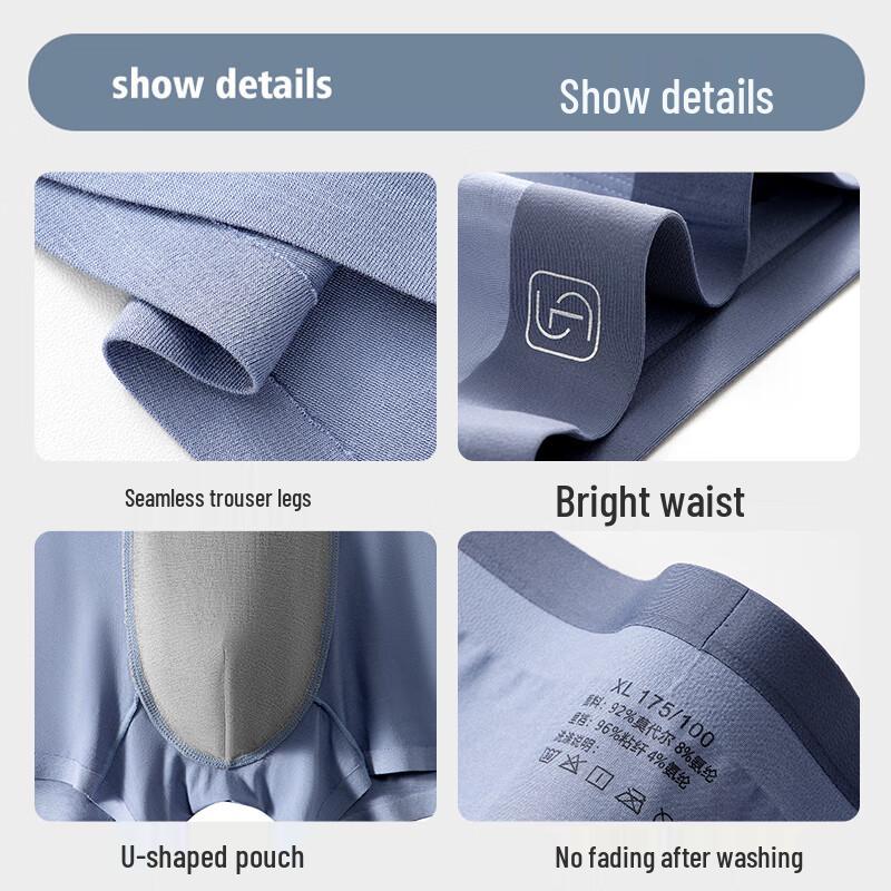 LangSha Men's Modal Boxer Briefs 3-Pack