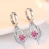 Argento Sterling 925 Nuovi Gioielli Moda Donna Alta Qualità Cristallo Zircone Blu Rosa Bianco Viola Orecchini Vendita Calda