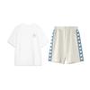 Quick-Drying Cool And Versatile Round Neck Loose Short Sleeve T-Shirt And Loose Five-Point Shorts Casual Sports Set AHSU709-4+YKSU187-1