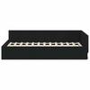 L Shaped Bed Frame with Headboard Black 80 Cm X 200 Cm Fabric