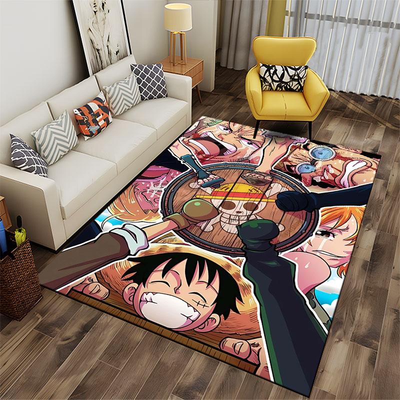 Pirate Crew Anime Style Carpet suitable as a non-slip mat for the living room or bedroom sofa