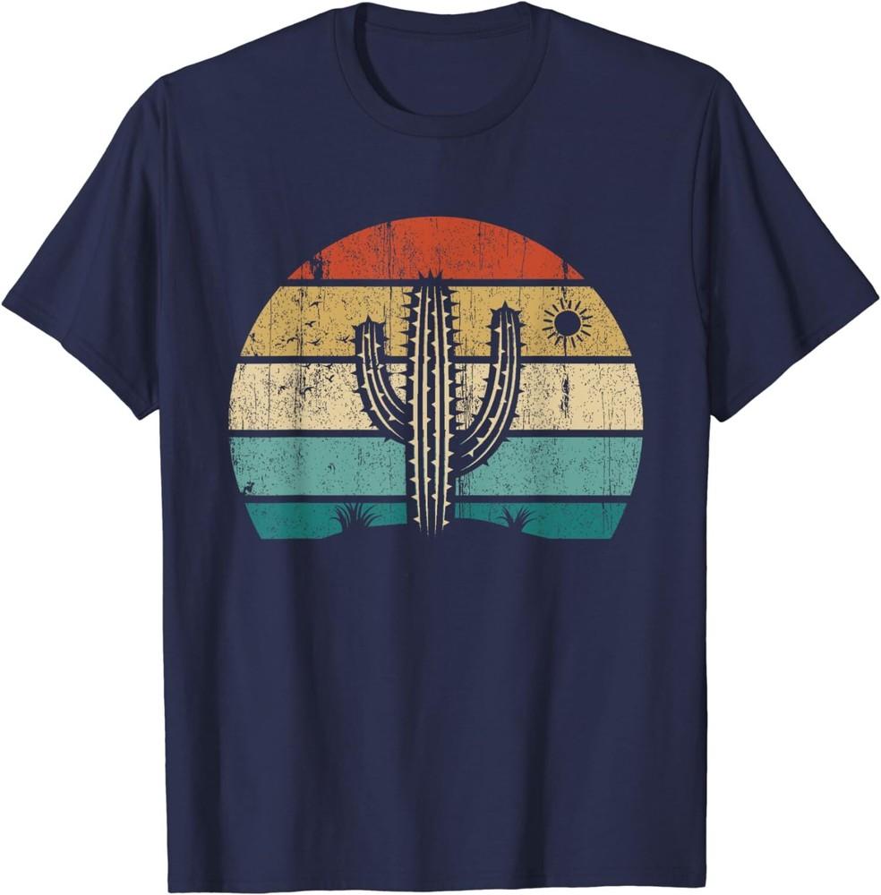 Retro Vintage Saguaro Cactus Sunset Opuntia Cactaceae Unisex T-Shirt
