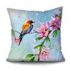Bedroom Living Room Cushion Cover Oil Painting Bird Cushion Cover Chinese Style Car Sofa Home Decor Pillowcase