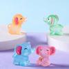 Resin Figurines Miniatures Elephant Glowing At Night Fairy Garden Decoration