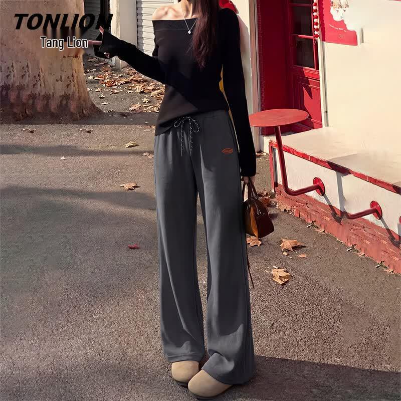 TonLion Women's High-Waist Flared Trousers