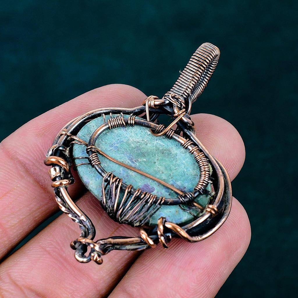Ruby Fuchsite Pendant Handmade Designer Jewelry Copper Wire Wrapped Jewelry Natural Gemstone Pendant Tree of Life Jewelry Anniversary Gift