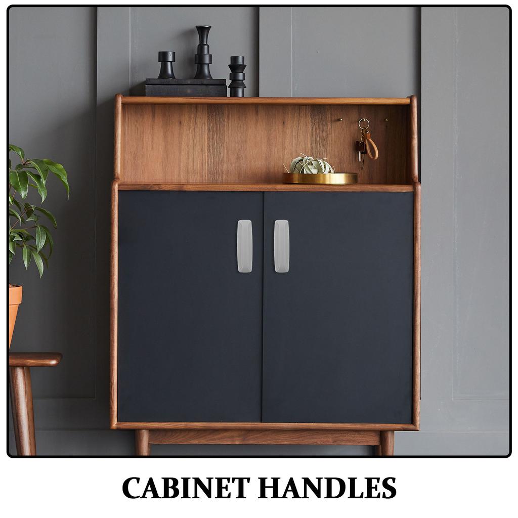 2Pairs Self-Stick Cabinet Handles Rugged Plastic Adhesive Pulls for Kitchen Bathroom Living Room Cabinets Freezer Balcony Door