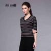 Anlom Women's Striped Knit Base Layer Top