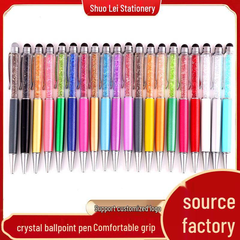 Shuo Lei Kristallen Stylus Pen: Metalen balpen met diamanten accent