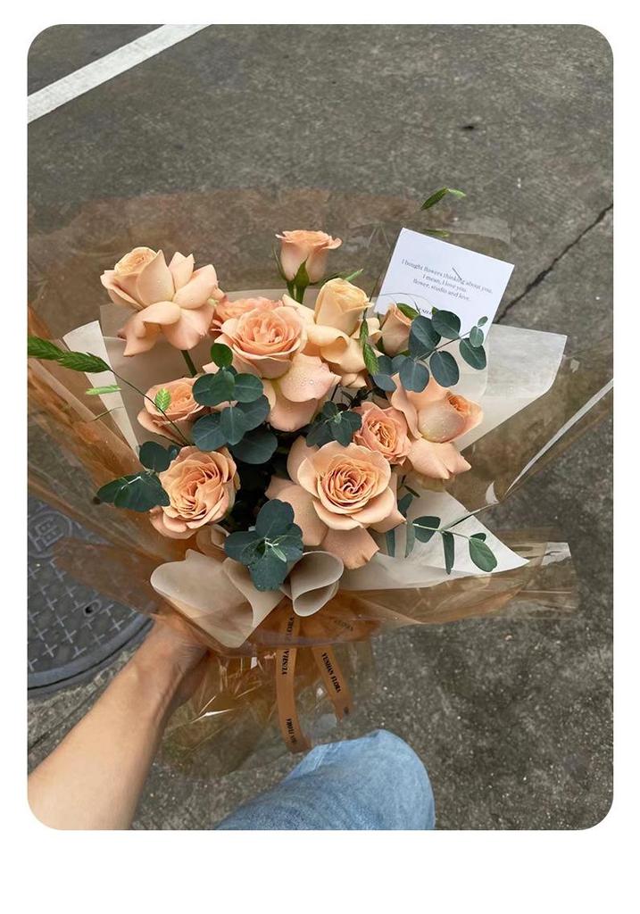Solid Color Glassine Waterproof Floral Wrap for DIY Bouquets