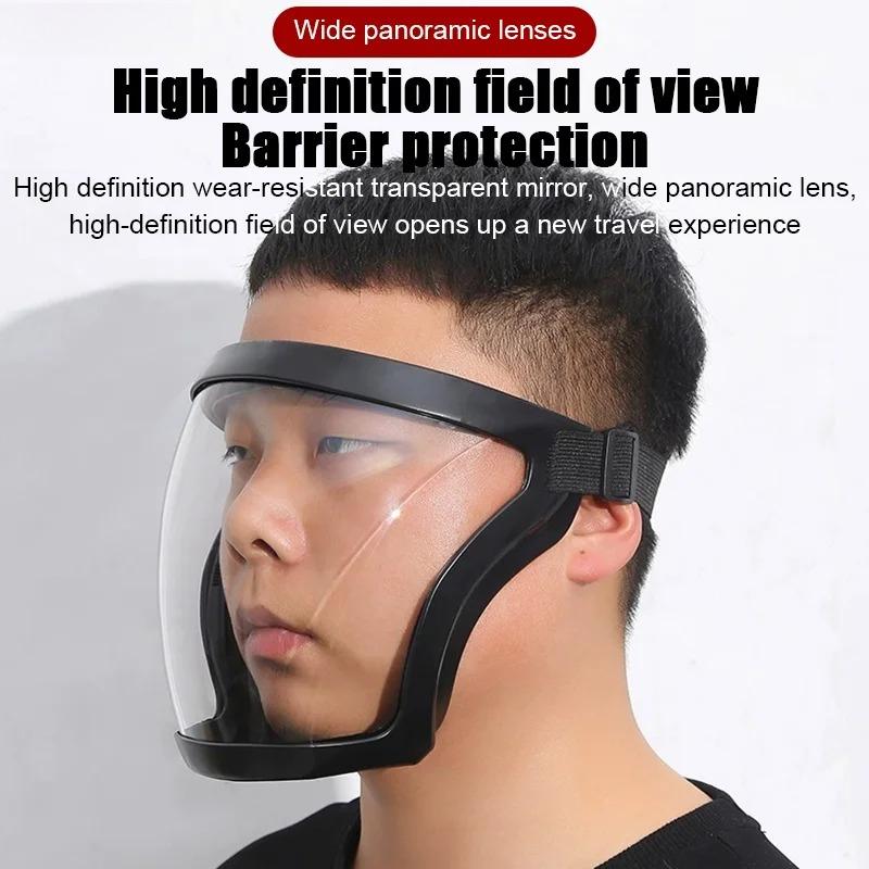 Transparent Full Faceshield Reusable Dustproof Anti-fog Mask HD Safety Glasses Kitchen Protection Anti-splash Mask With Filters