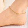Trendy Double Layer Titanium Steel Love Heart Anklet Gold Versatile Foot Jewelry Set