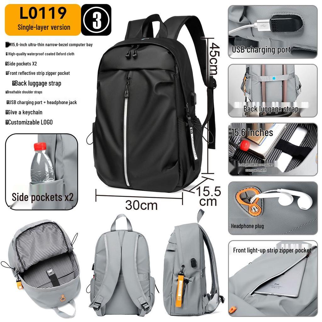 Men's Lightweight Large Capacity Travel and Laptop Backpack, Ideal for High School or College Students