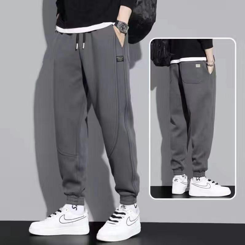 Men's Velvet-Lined Sweatpants - Thick, Trendy, Versatile Sports Trousers for Spring and Autumn