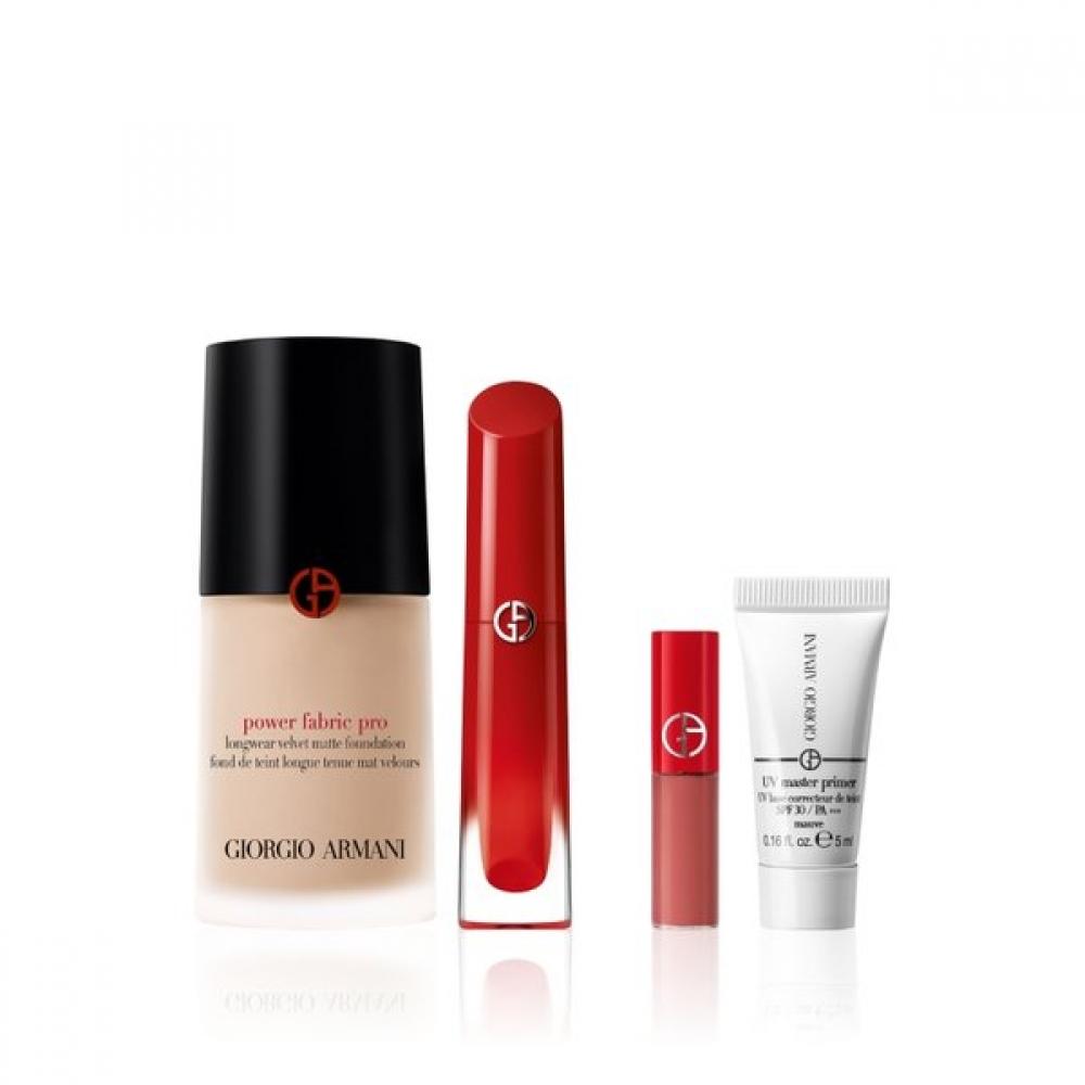 Armani Beauty Best Power Fabric Pro Foundation   Lip Maestro Magnet Set No. 1.5/No. 161 Magnet Beige [BEST]