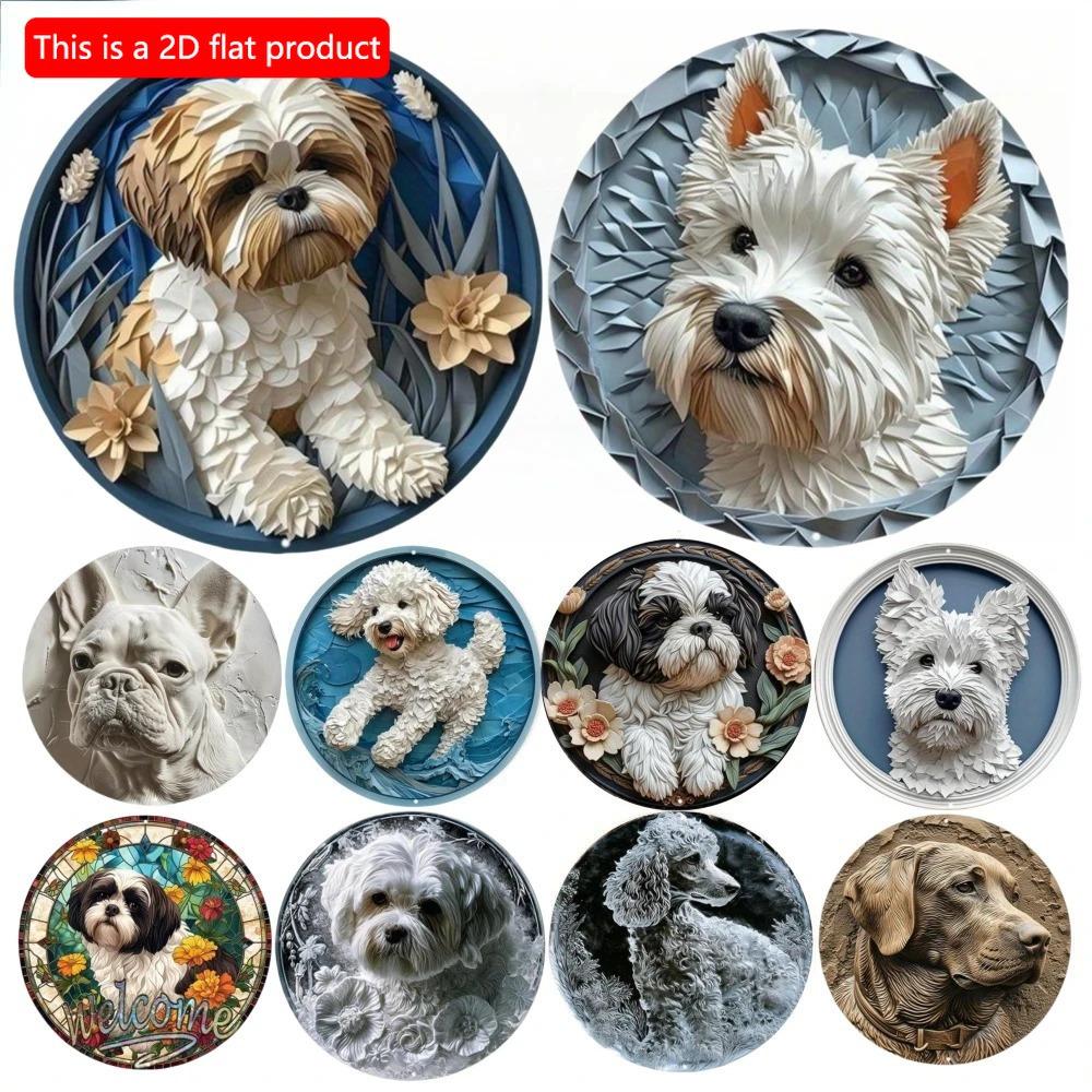 1pc 2d Flat Wood Round Wooden Sign - 20cm Art Painting Wreath Decorative Plates Entrance Decor Gift Mask Theme for Bar Cafe Club Home Room Wall Decor