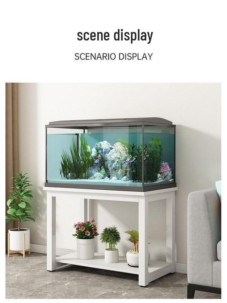 Heavy-Duty Wrought Iron Fish Tank Stand with Cabinet Storage