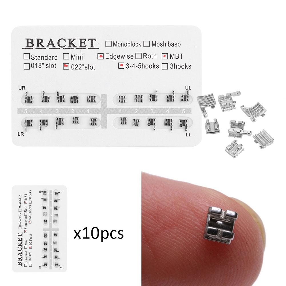 10 Packs Metal Dental Teeth Orthodontics Brackets Braces 022" Slot 3-4-5 Hooks