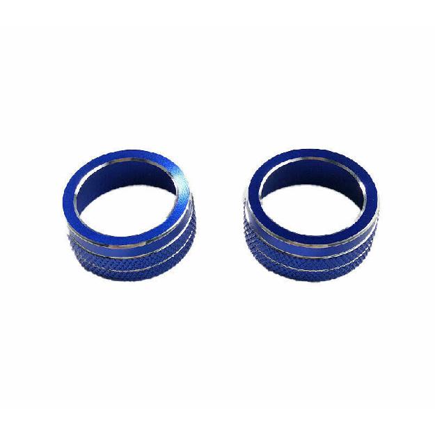 For Toyota Corolla - Blue Aluminum Central Console AC Knob Decor Trim 2*