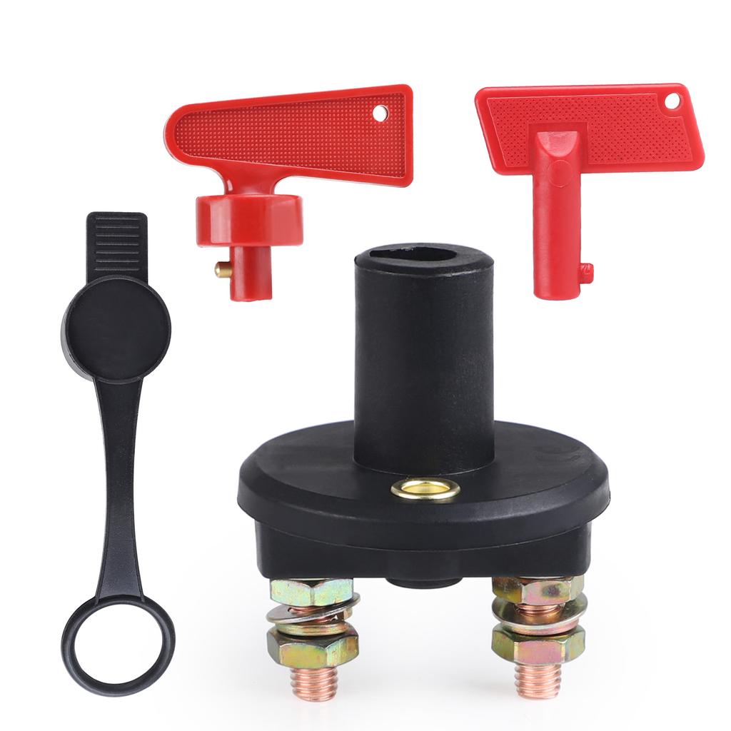 On-Off 2 Position Battery Disconnect Switch with 2 Keys 12V 24V Battery Kill Switch Isolator For Marine Boat RV ATV UTV