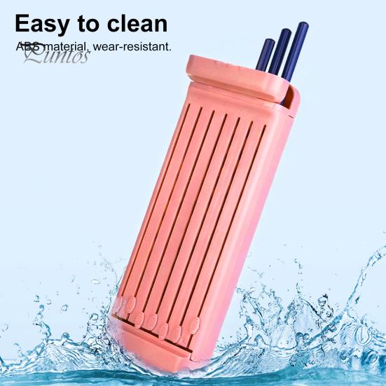 Sliding Button Pen Tray Portable Pencil Case with Magnetic Lock 7 Compartments Multifunctional Waterproof Children Gift Box for Students Kids