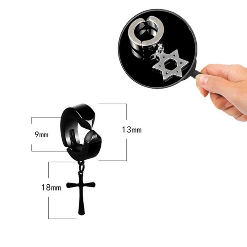 Cheap Fashion Rock Style Hypoallergenic Cross Shaped Titanium Steel Ear