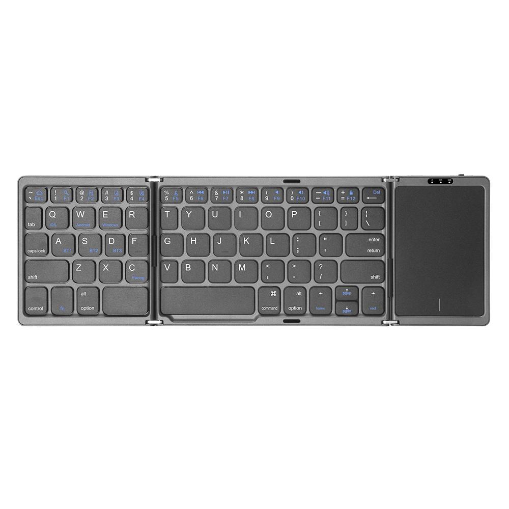 Foldable Bluetooth Keyboard 2024 Small Keyboard Foldable and Wireless Foldable Bluetooth Keyboard with Touchpad Trifold