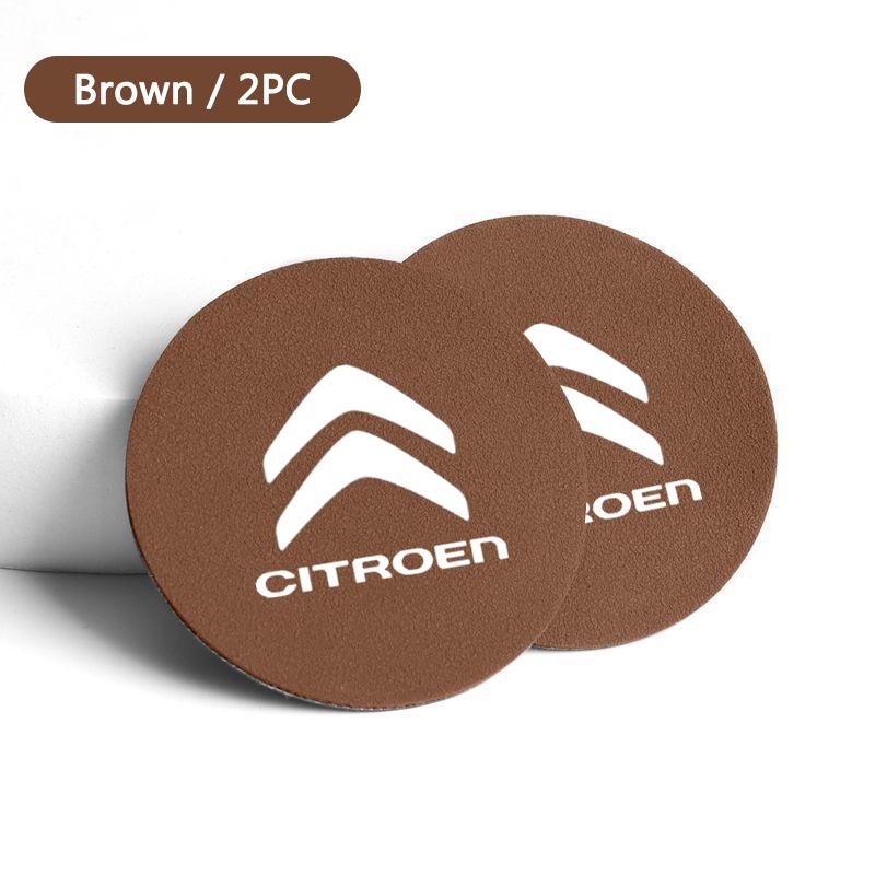 2Pcs Car Anti Slip Mat Coaster Water Cup For Citroen C4 C3 C5 Aircross C1 C CROSSER Berlingo C Elysee C6 C2 Picasso Jumpy VTS C2