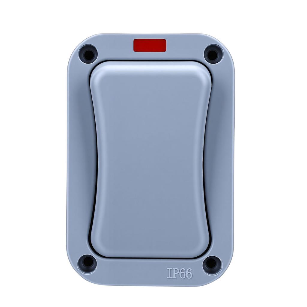 Outdoor Light Switch 20A Weatherproof IP66 Water Proof 1 Gang 1 Way Single Exterior Electrical Control with Indicator