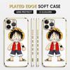 Kreslený obal na telefon Luffy Plating pro iPhone 11 13 15 Samsung Galaxy A52 Xiaomi Redmi 12C Note 10 Pro Oneplus měkký obal na smartphone