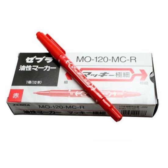 Zebra Extra Fine 10 Oil-Based Pen, Maki, Tip, Red, Pens, B-MO-120-MC-R