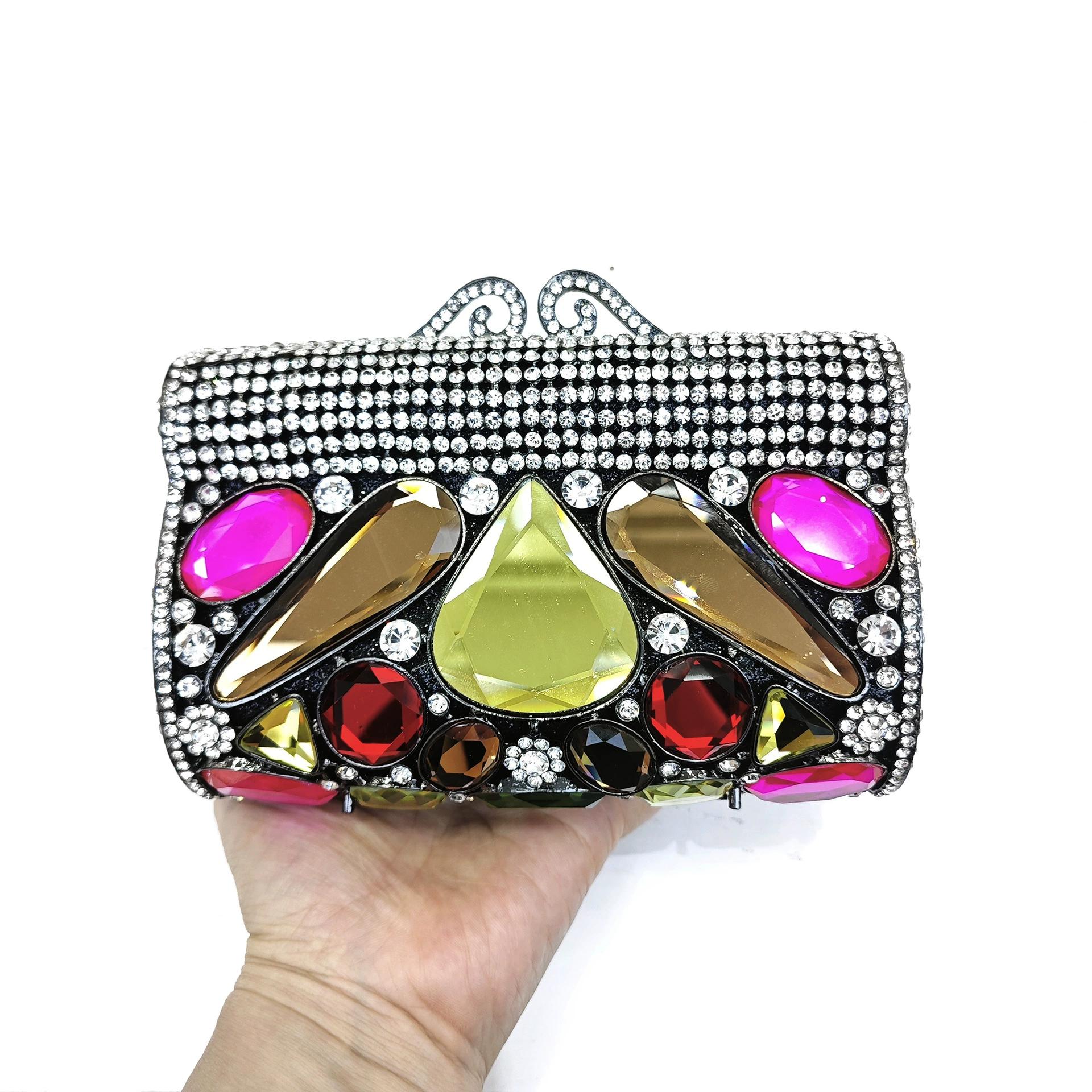 Women Luxury Crystal Evening Bag Large Rhinestone Clutch Handbag For Wedding Party