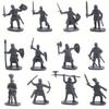 100 Stück Graue und Goldene Mini Mittelalter Soldatenfiguren - 12 Stile Detaillierte Miniatur Soldaten für Diorama Tabletop RPG Krieg JXB