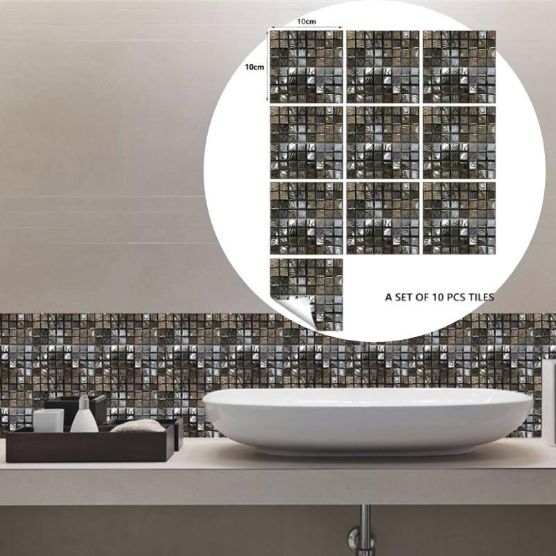 Abstract Mosaic Ceramic Tile Sticker For Home Renovation Waterproof Kitchen And Bathroom Decoration