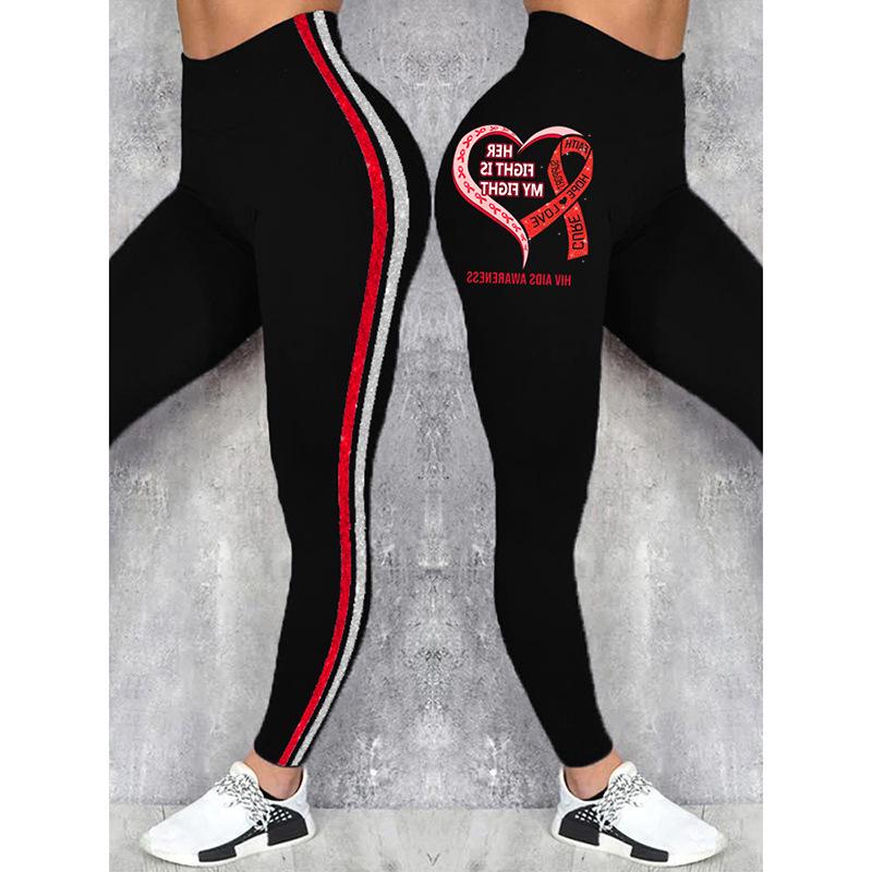 High-Waisted Black 3D Print Yoga Pants: Slimming & Tight Fit for Fitness
