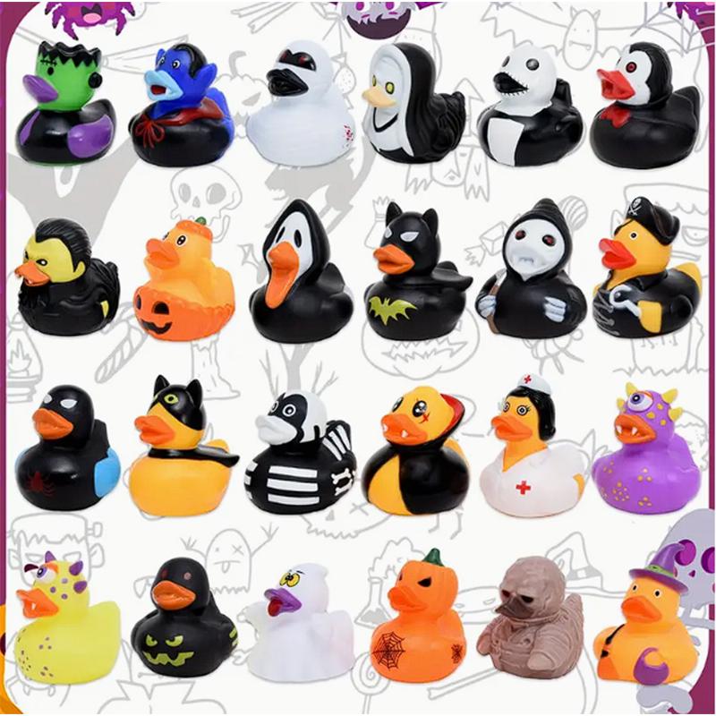 6/12/24Pcs Halloween Rubber Ducks, Halloween Role Pack Of Rubber Ducks, Pumpkin Rubber Duck, Funny Rubber Toys For Kids