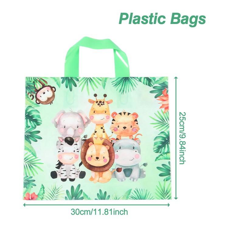 

25/50pcs Safari Gift Bags Non Woven Jungle Animal Goodie Treat Bags for Kid Safari Themed Baby Shower Birthday Party Supplies 25pcs
