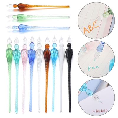 1PC Art Signature Writing Dipping Filling Ink Painting Supplies Fountain Pen Glass Dip Pen