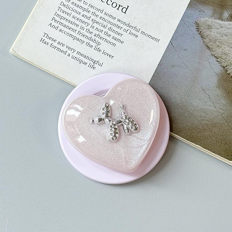 Rhinestone Puppy Solid Color Love Glitter Mobile Phone Airbag Holder Wind Magnetic Paste Ring