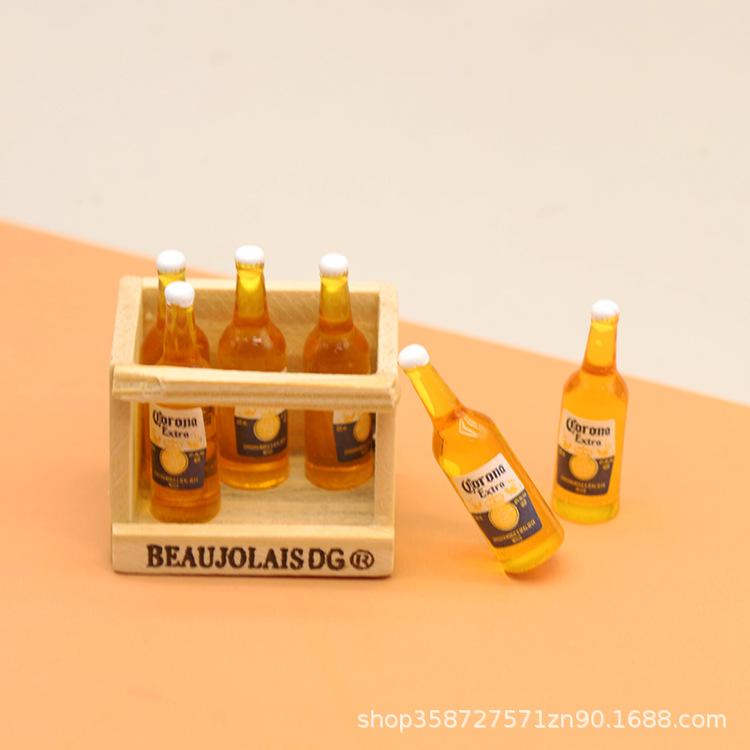 Japanese Dollhouse Beer Frame Drink Basket Model Miniature Accessories Shooting Props Ornament Toys