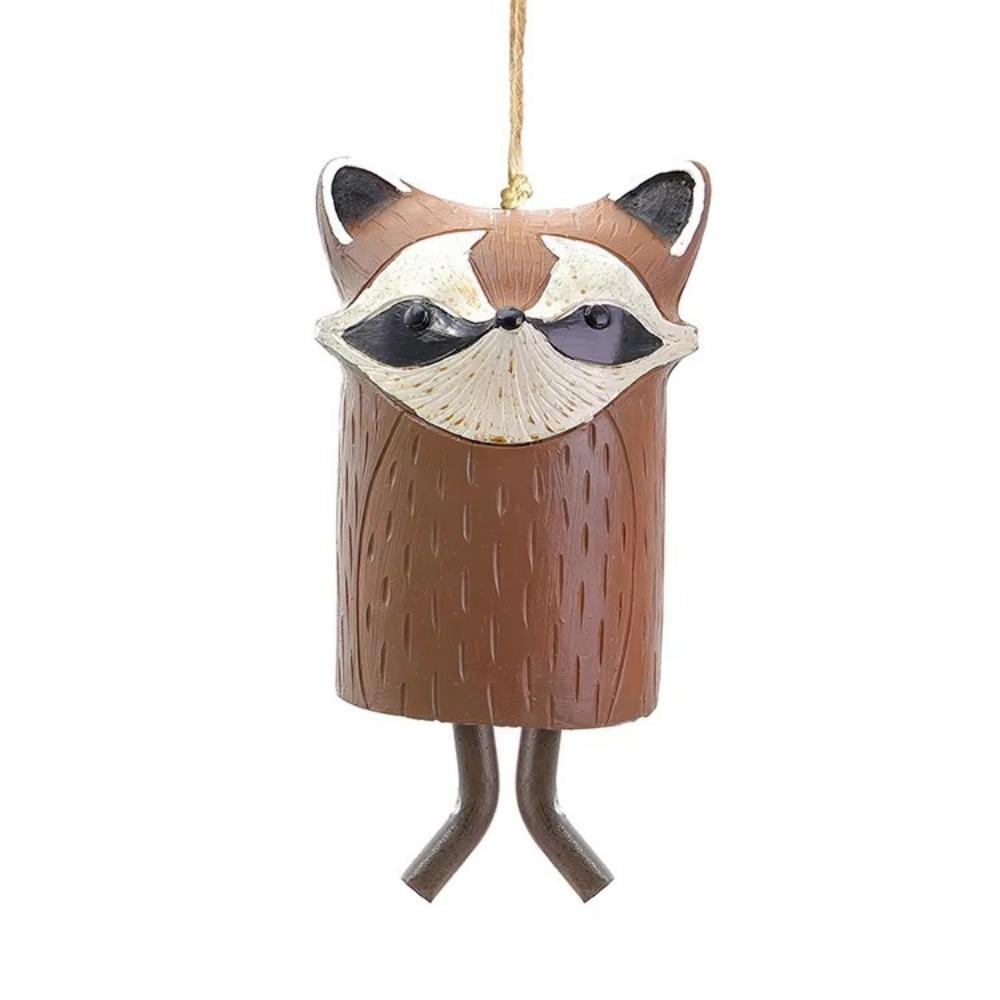 

Hanging Animal Shape Wind Bell Rustic Style Garden Pendants Room Decoration Red Panda
