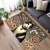Cute Cat Floral Print Area Rug Boho Cartoon Kitten Flower Decor Mat Soft Non-Slip Home Decor Carpet for Living Room Bedroom